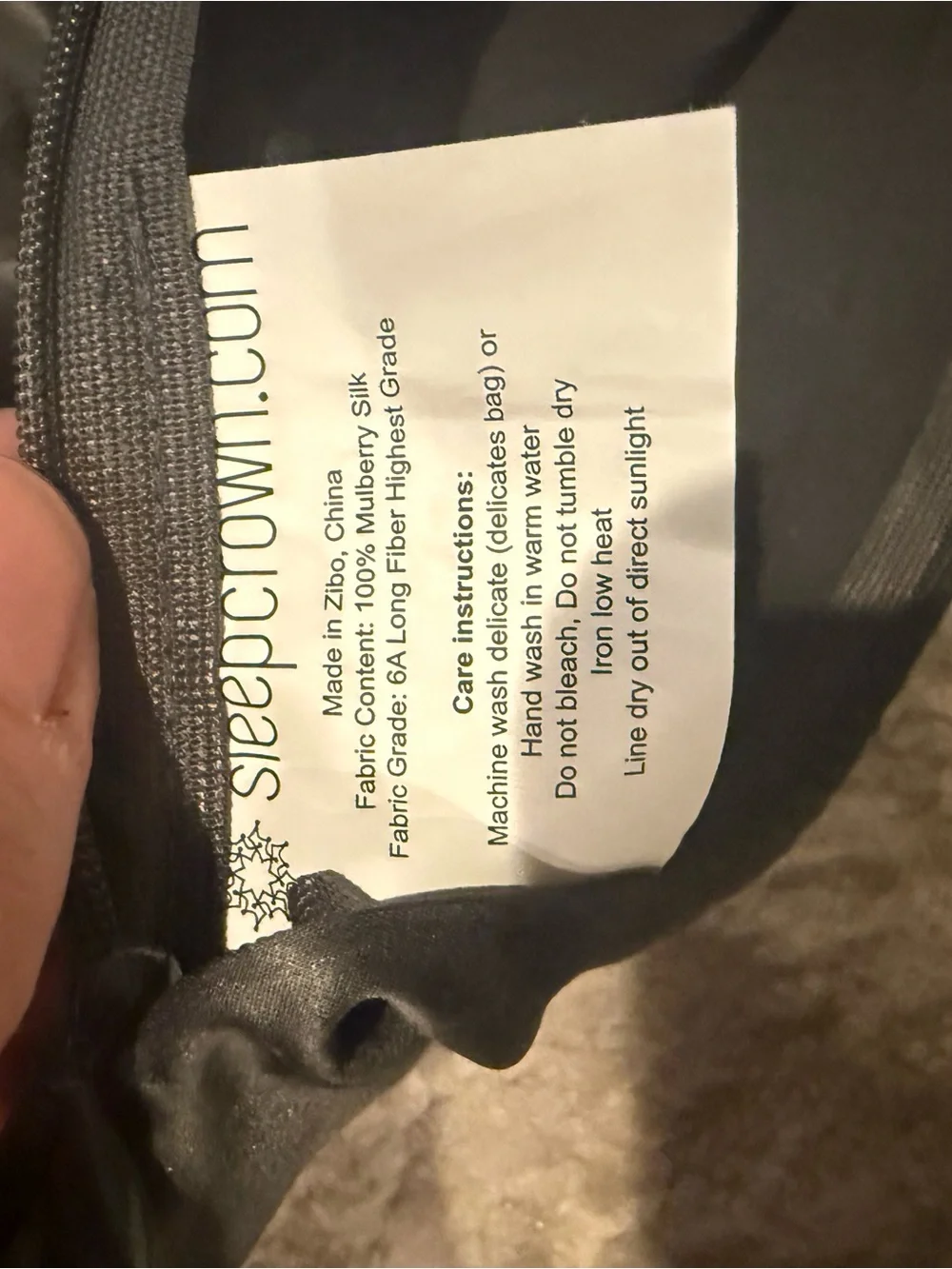 NWOT sleepcrown Classic Pillow Case - Dark Grey Silk